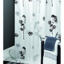 Galedo - Rideau douche pvc motif valentine noir 178 x 183 cm